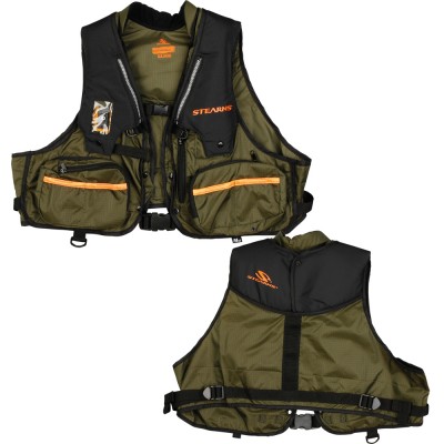 Stearns 33 Gram Manual Fishing Vest, Green, Nylon   570419829